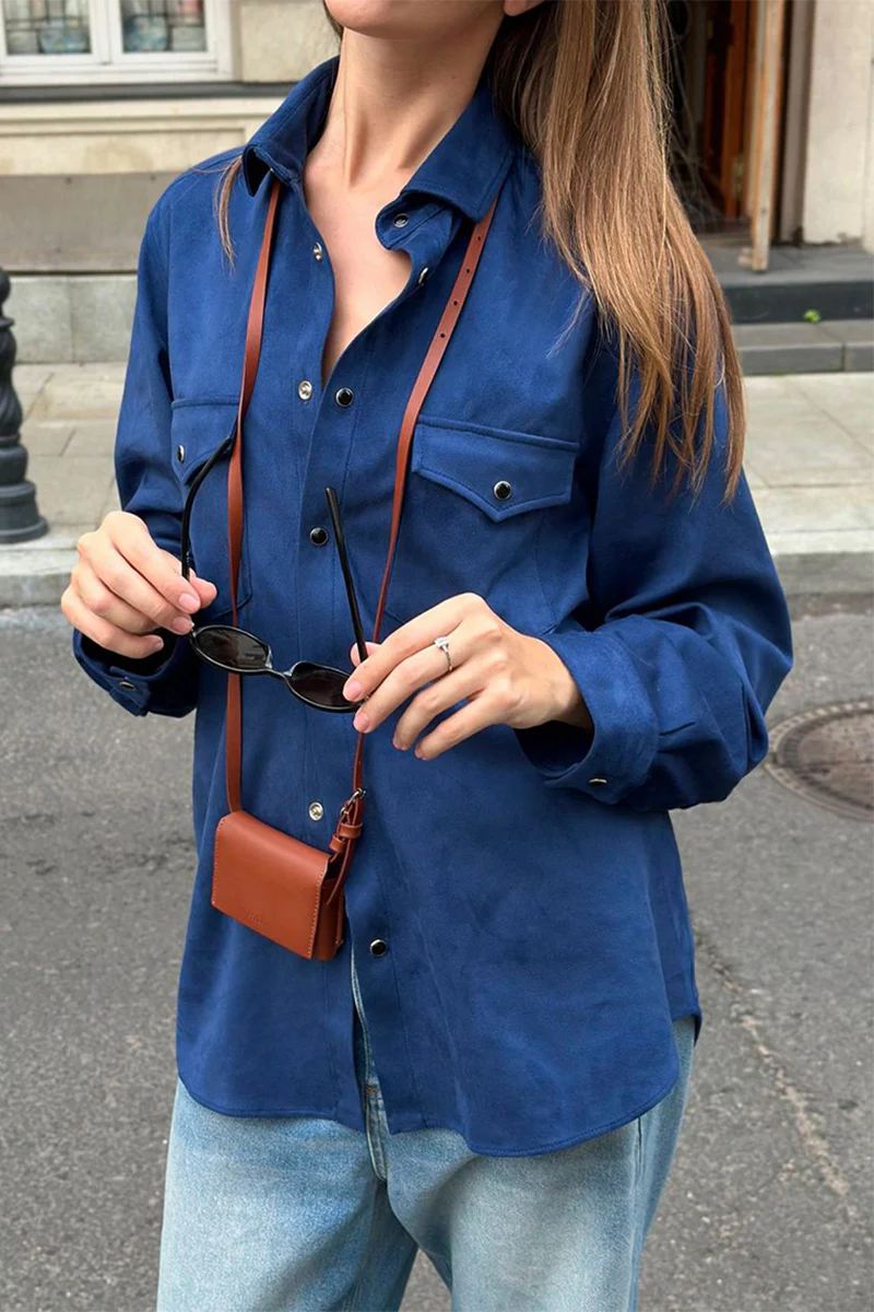 Casual Daily Buttons Turndown Collar Blouses - Panekey