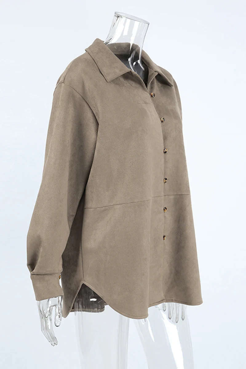 Casual Buttons Turndown Collar Blouses - Panekey