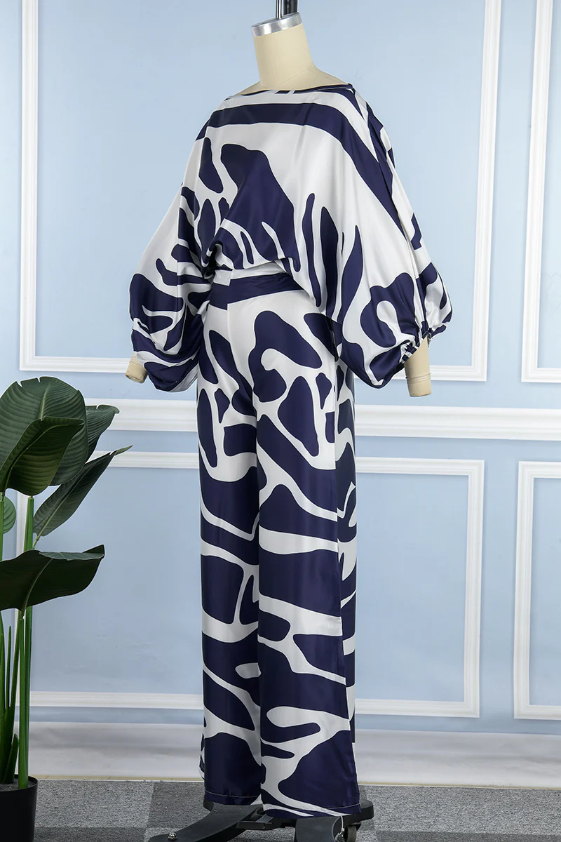 Casual Elegant Print Patchwork Off the Shoulder Long Sleeve Two Pieces(11 Colors) - Panekey