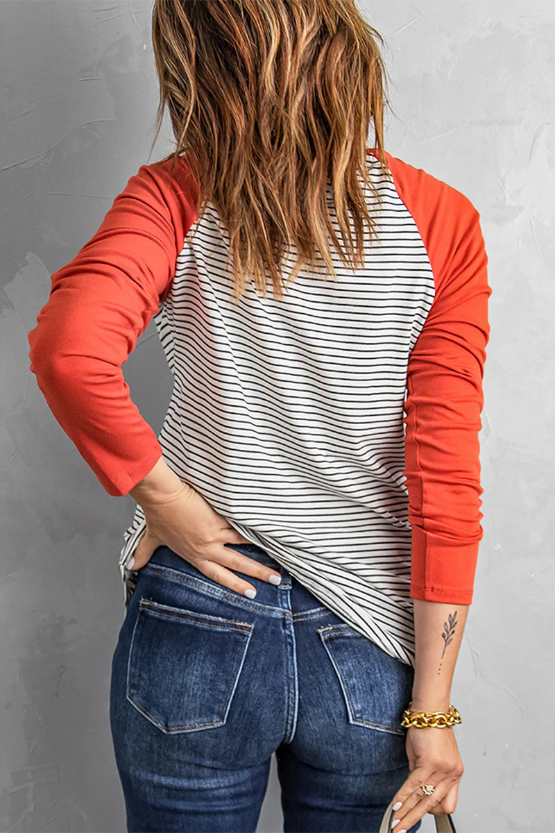 Casual Patchwork O Neck Tops - Panekey