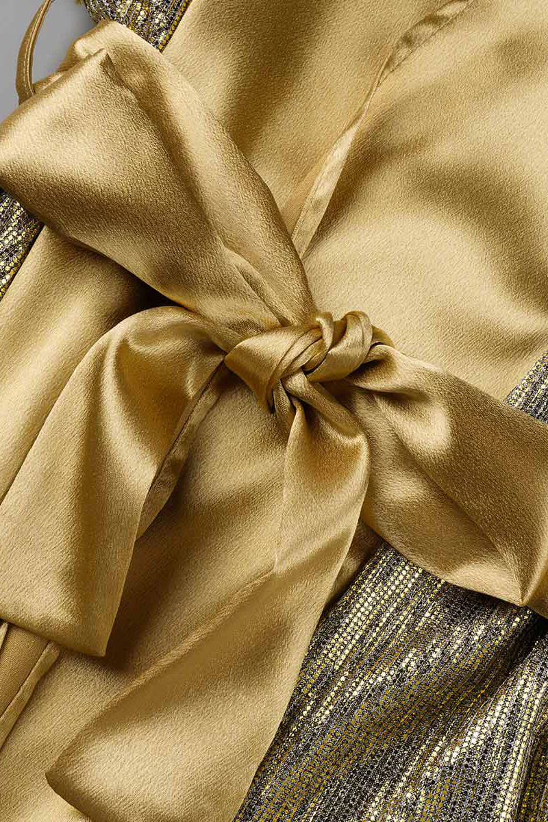 Casual Patchwork Sequins V Neck Waist Skirt Dresses(3 Colors) - Panekey