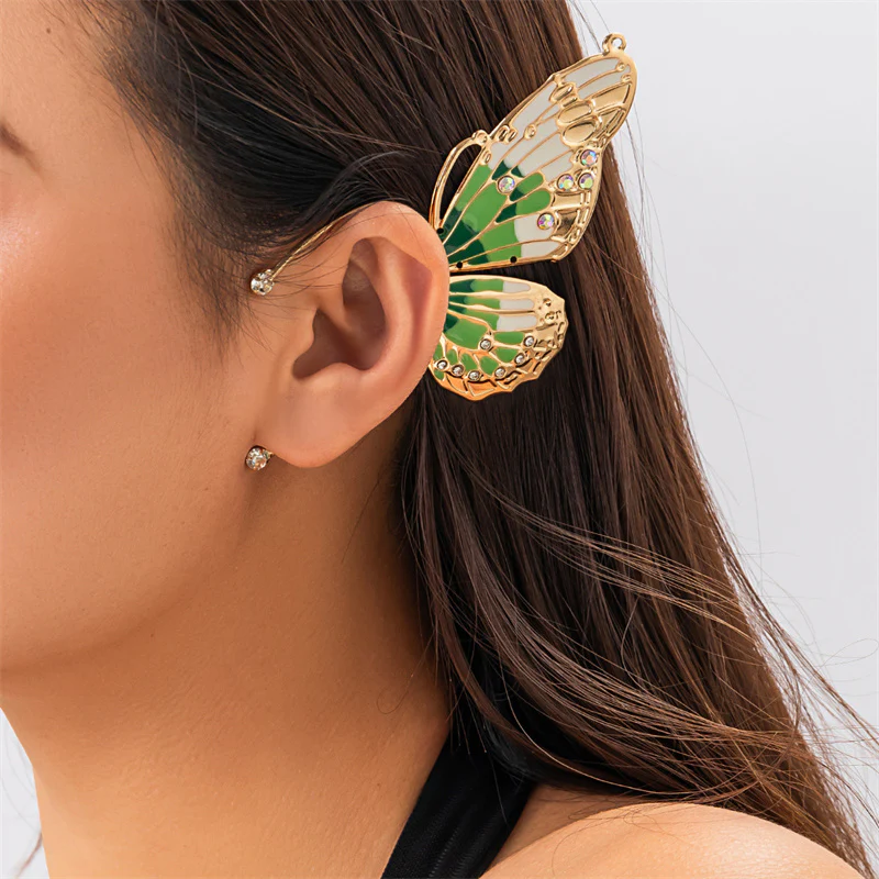 Casual Butterfly Patchwork Rhinestone Earrings - Panekey