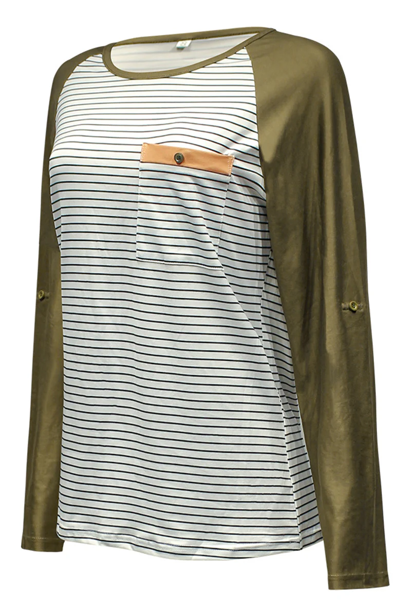 Casual Patchwork O Neck Tops - Panekey