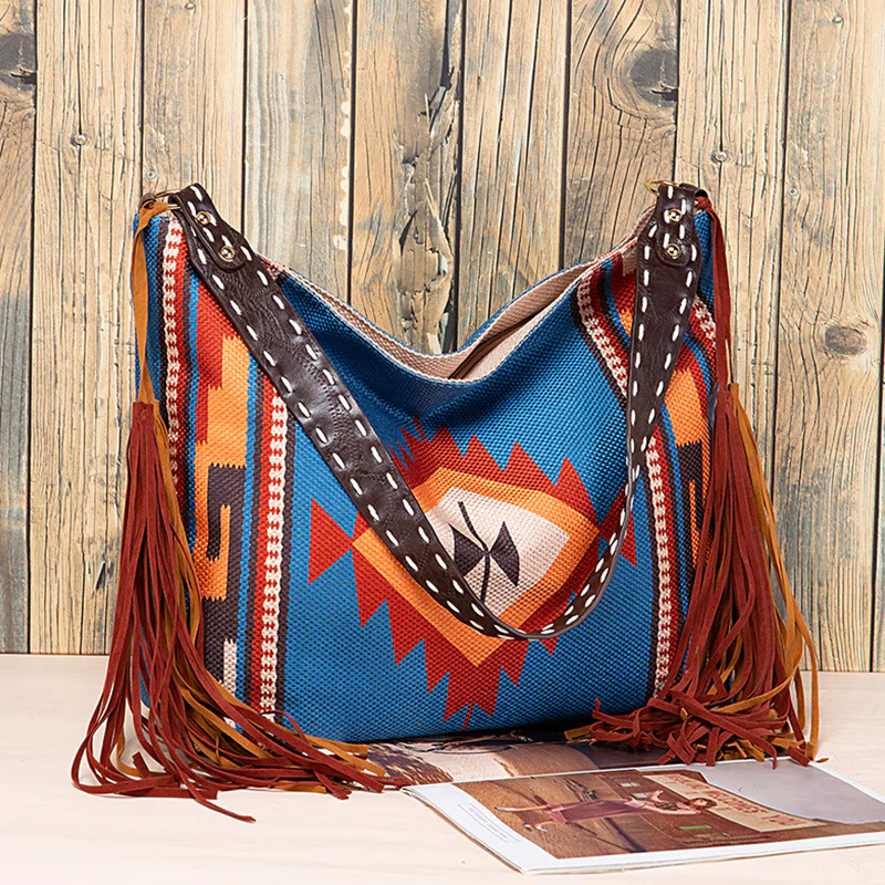 Casual College Color Block Tassel Bags - Panekey