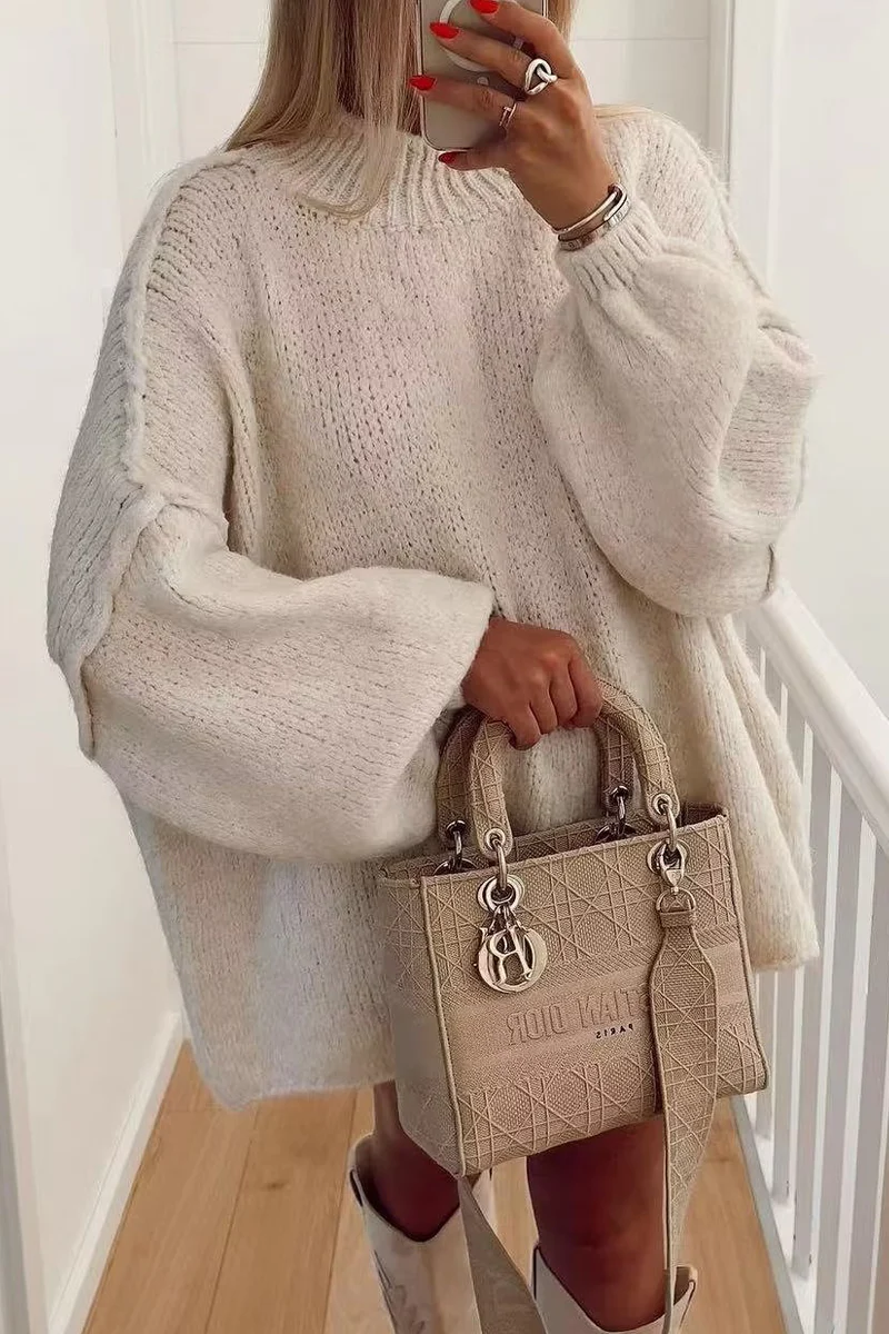 Casual Daily Solid Color O Neck Sweaters(4 Colors) - Panekey