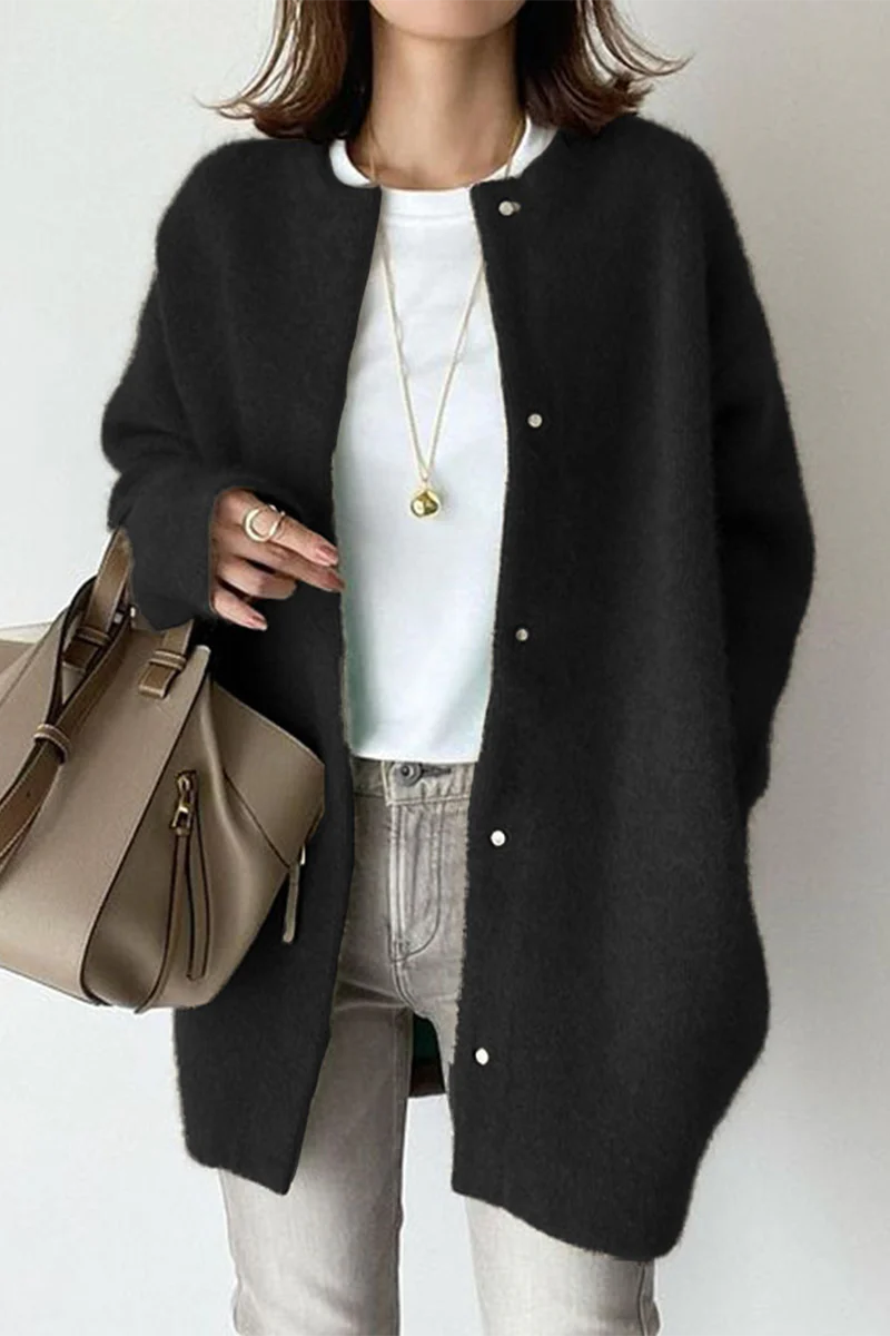 Casual Gross O Neck Outerwear(wool felt style)(9 Colors) - Panekey