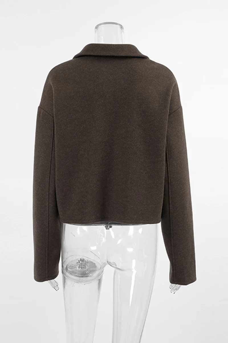 Casual Daily Zipper Gross Turndown Collar Outerwear - Panekey