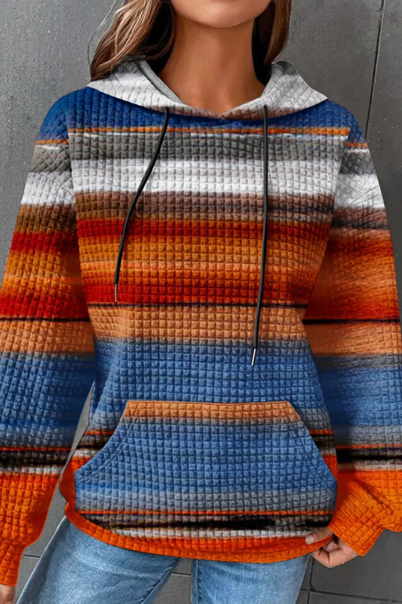 Casual Gradient Print Basic Hooded Sweats(7 Colors) - Panekey