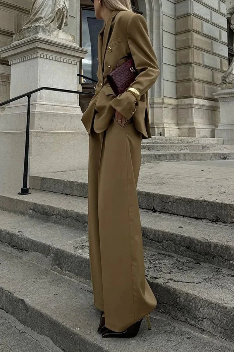 Casual Buttons Turn-back Collar Long Sleeve Two Pieces - Panekey