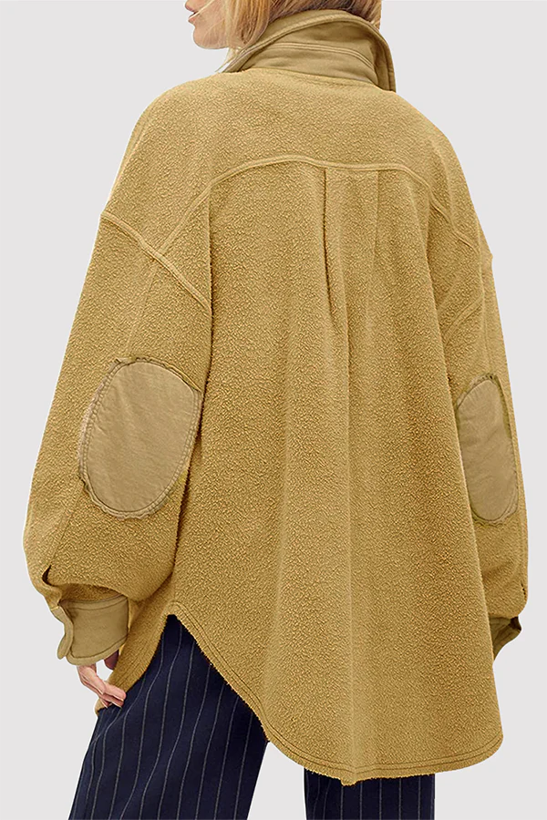 Casual Animal Print Buckle Basic Turndown Collar Outerwear - Panekey