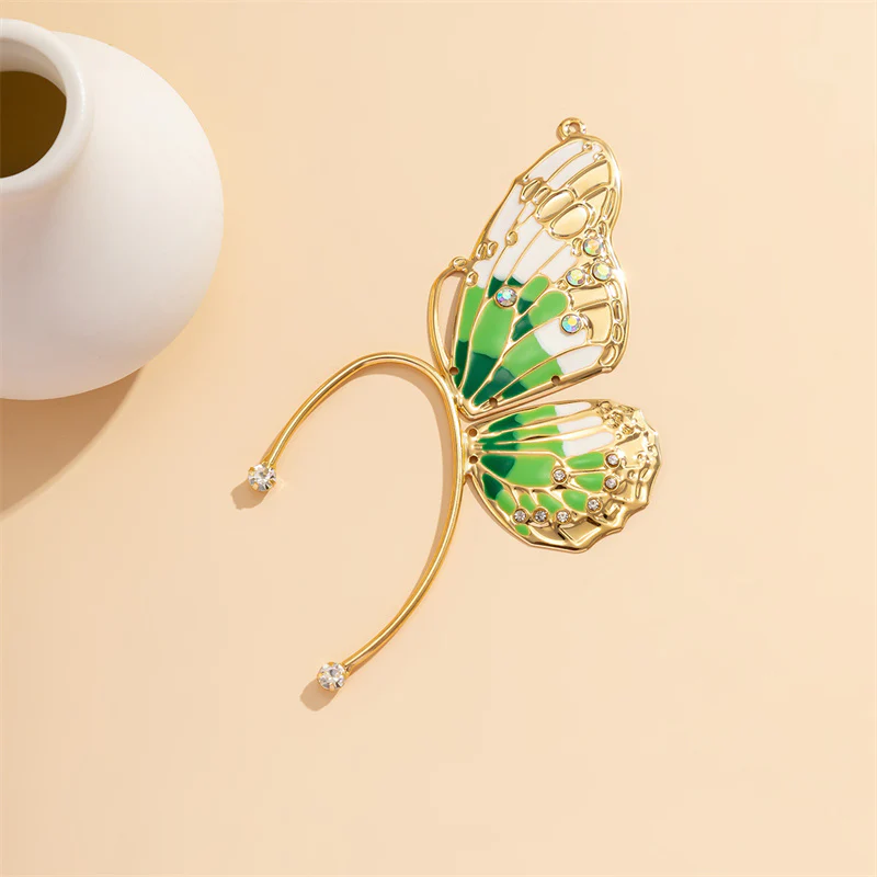 Casual Butterfly Patchwork Rhinestone Earrings - Panekey