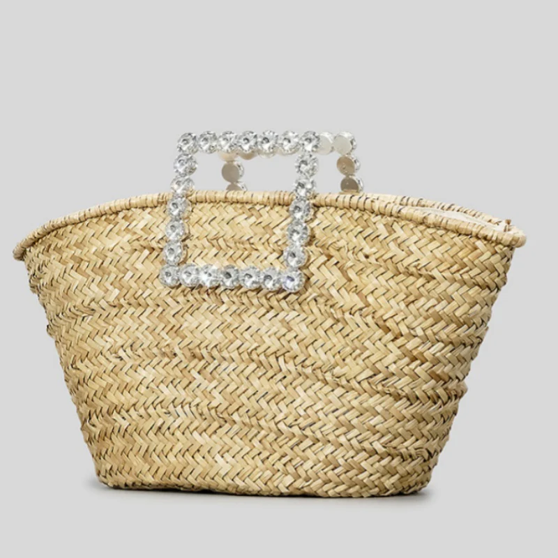 Casual Daily Patchwork Rhinestone Weave Bags - Panekey