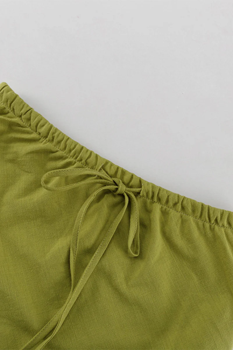 Casual Lace Up V Neck Sleeveless Two Pieces(3 Colors) - Panekey