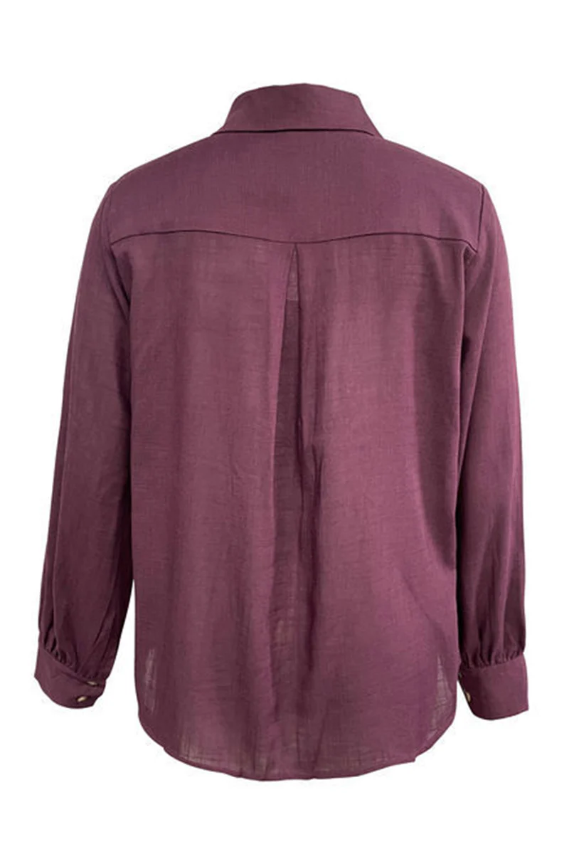 Casual Hollow Out Turndown Collar Blouses(4 Colors) - Panekey