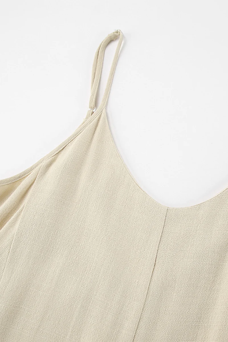 Casual Draw String V Neck Loose Jumpsuits - Panekey