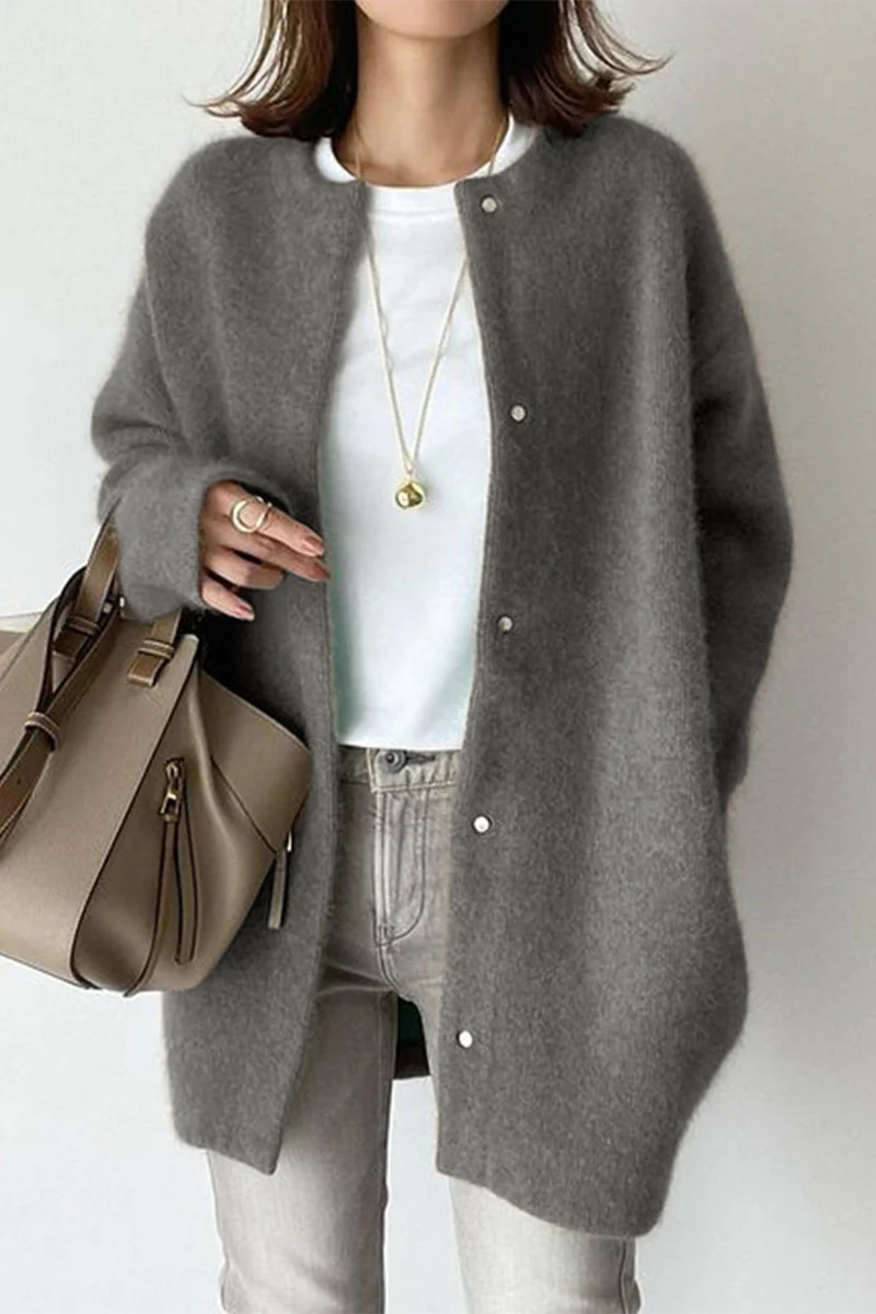 Casual Gross O Neck Outerwear(wool felt style)(9 Colors) - Panekey