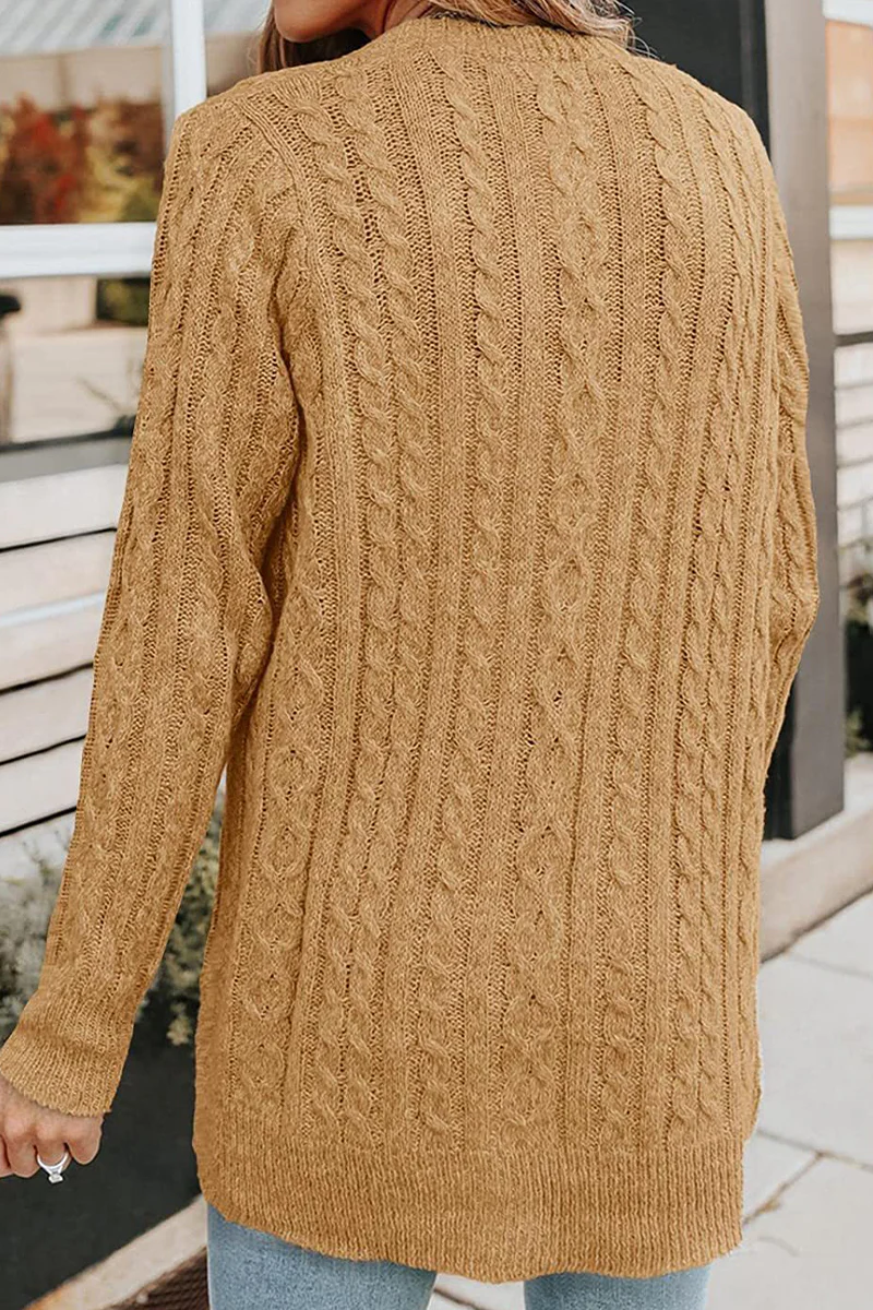 Casual Buttons Solid Color V Neck Cardigans(5 Colors) - Panekey