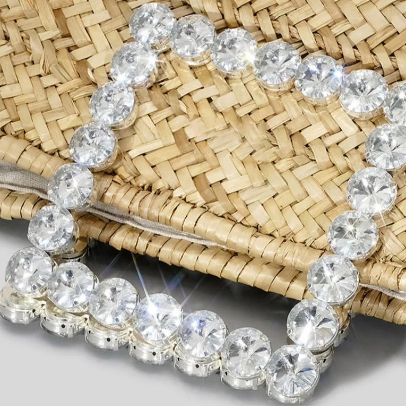 Casual Daily Patchwork Rhinestone Weave Bags - Panekey