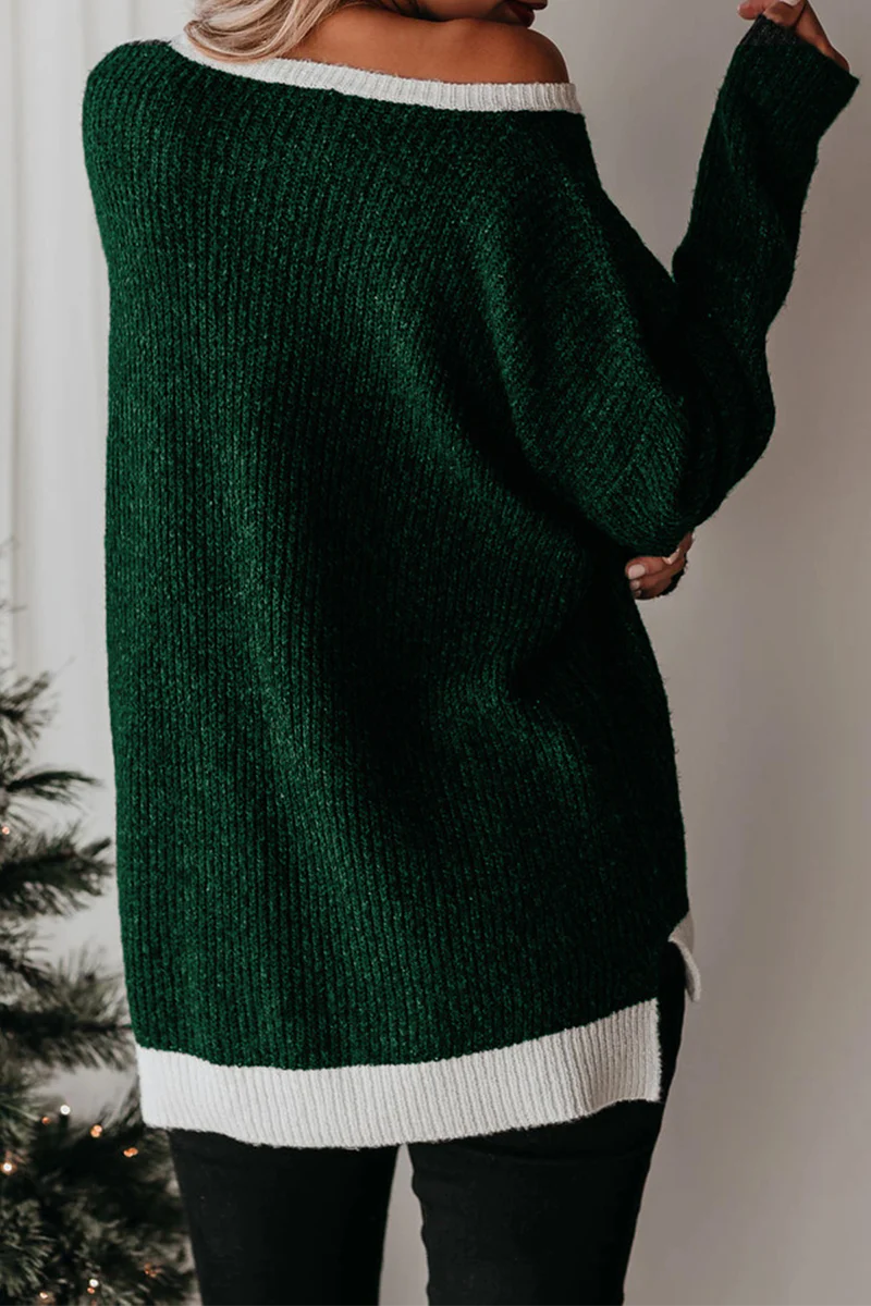 Casual Color Lump Split Joint O Neck Tops - Panekey