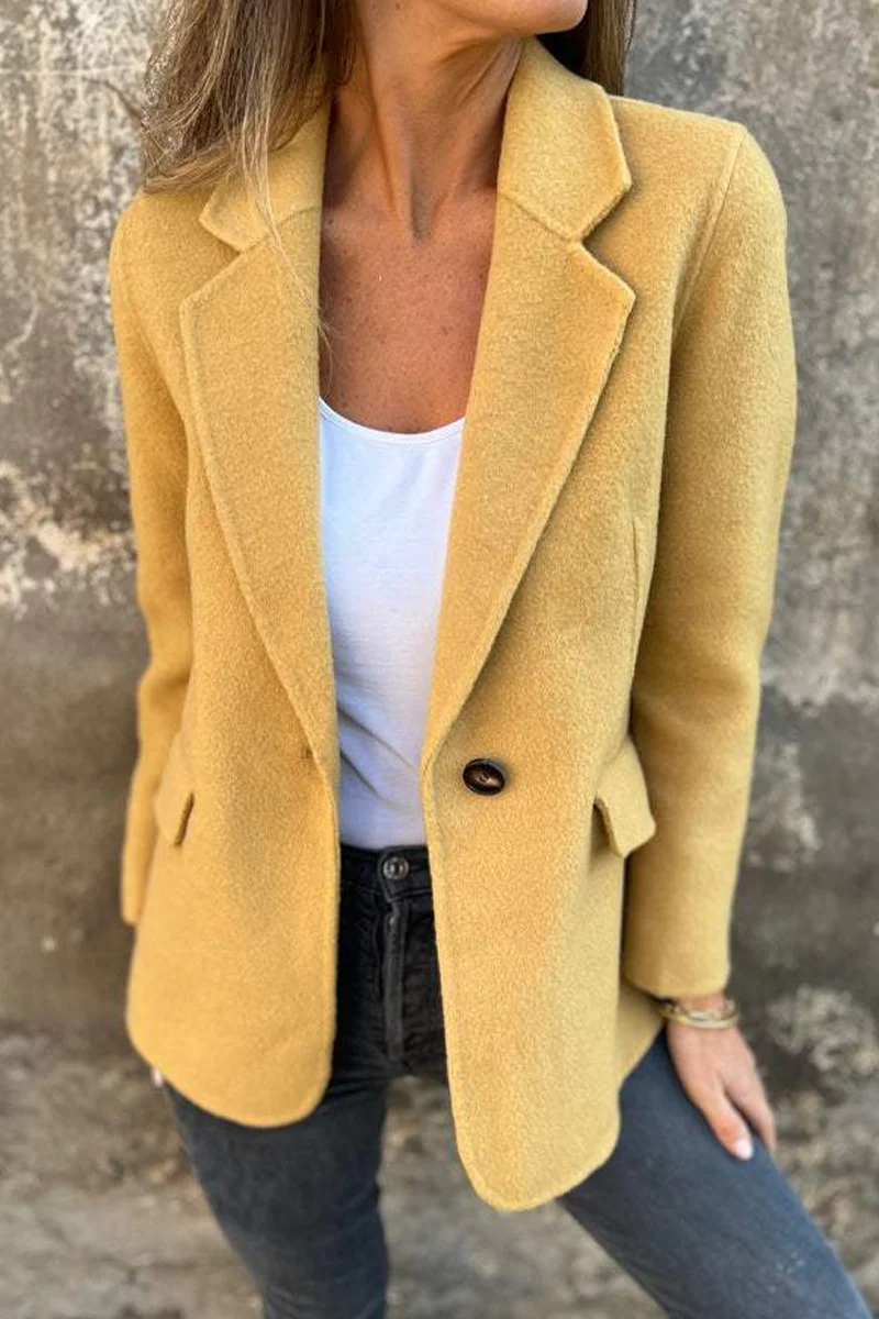 Casual Daily Buttons Gross Turn-back Collar Outerwear(6 Colors) - Panekey