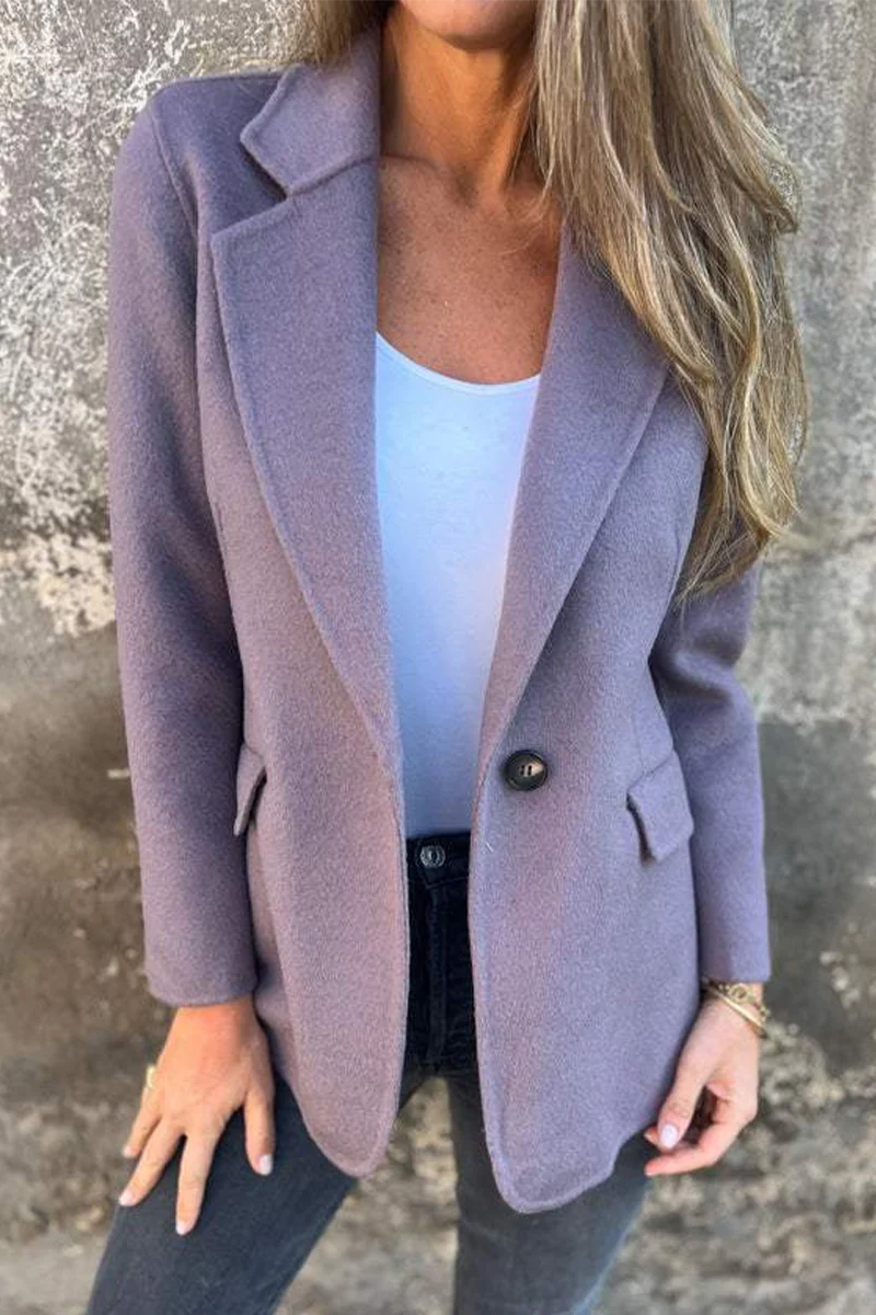 Casual Daily Buttons Gross Turn-back Collar Outerwear(6 Colors) - Panekey