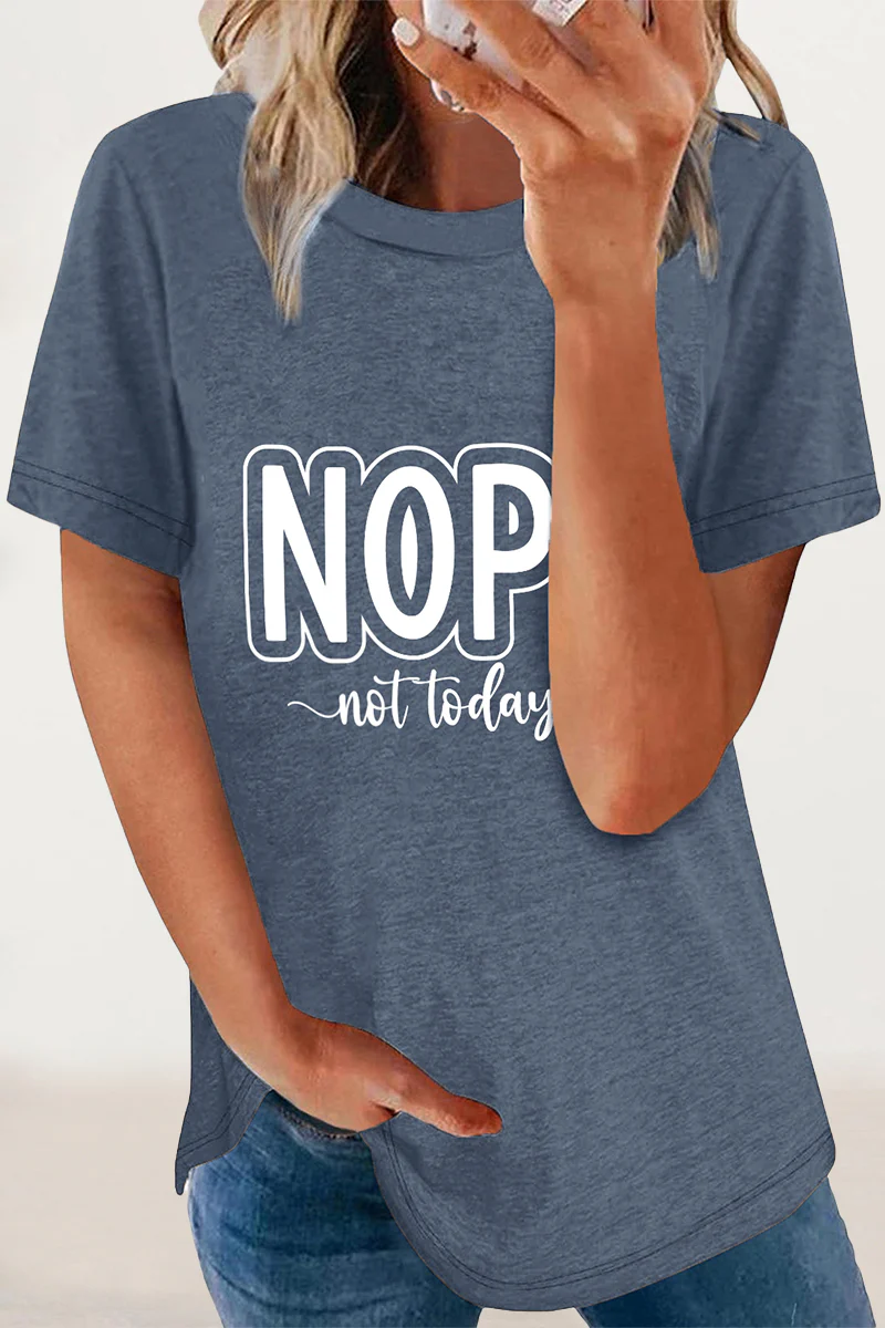 Casual Letter Print O Neck T-Shirts - Panekey