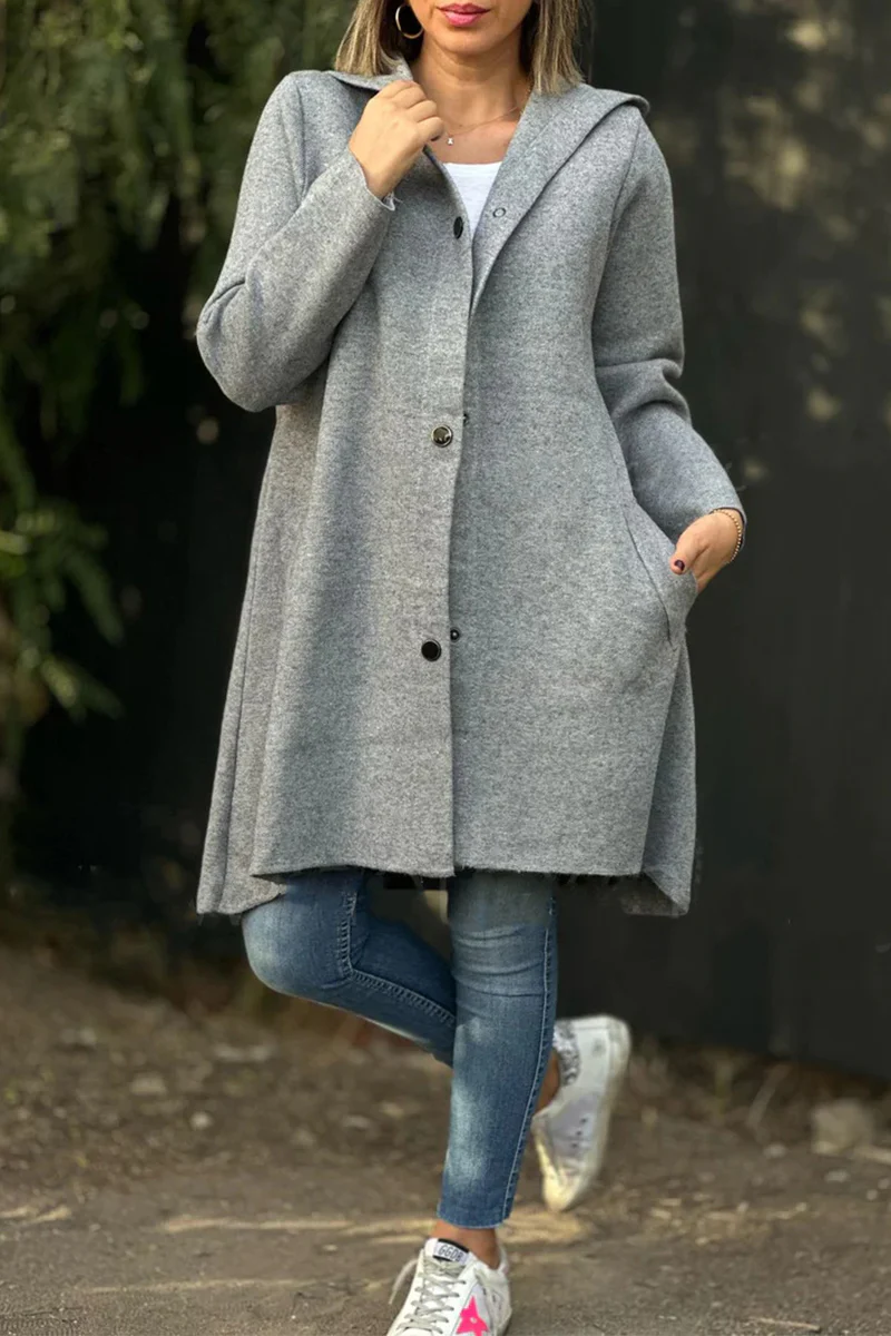 Casual Daily Pocket Buttons Hooded Outerwear(8 Colors) - Panekey