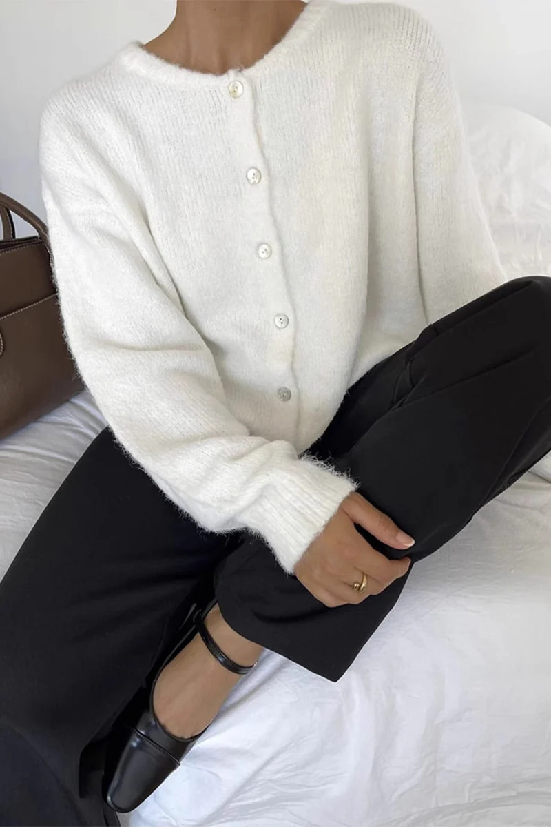 Casual Buttons O Neck Outerwear(5 Colors) - Panekey