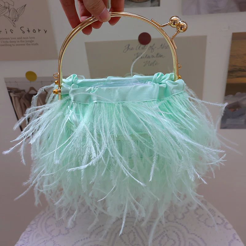 Casual Daily Party Solid Patchwork Feathers Bags - Panekey