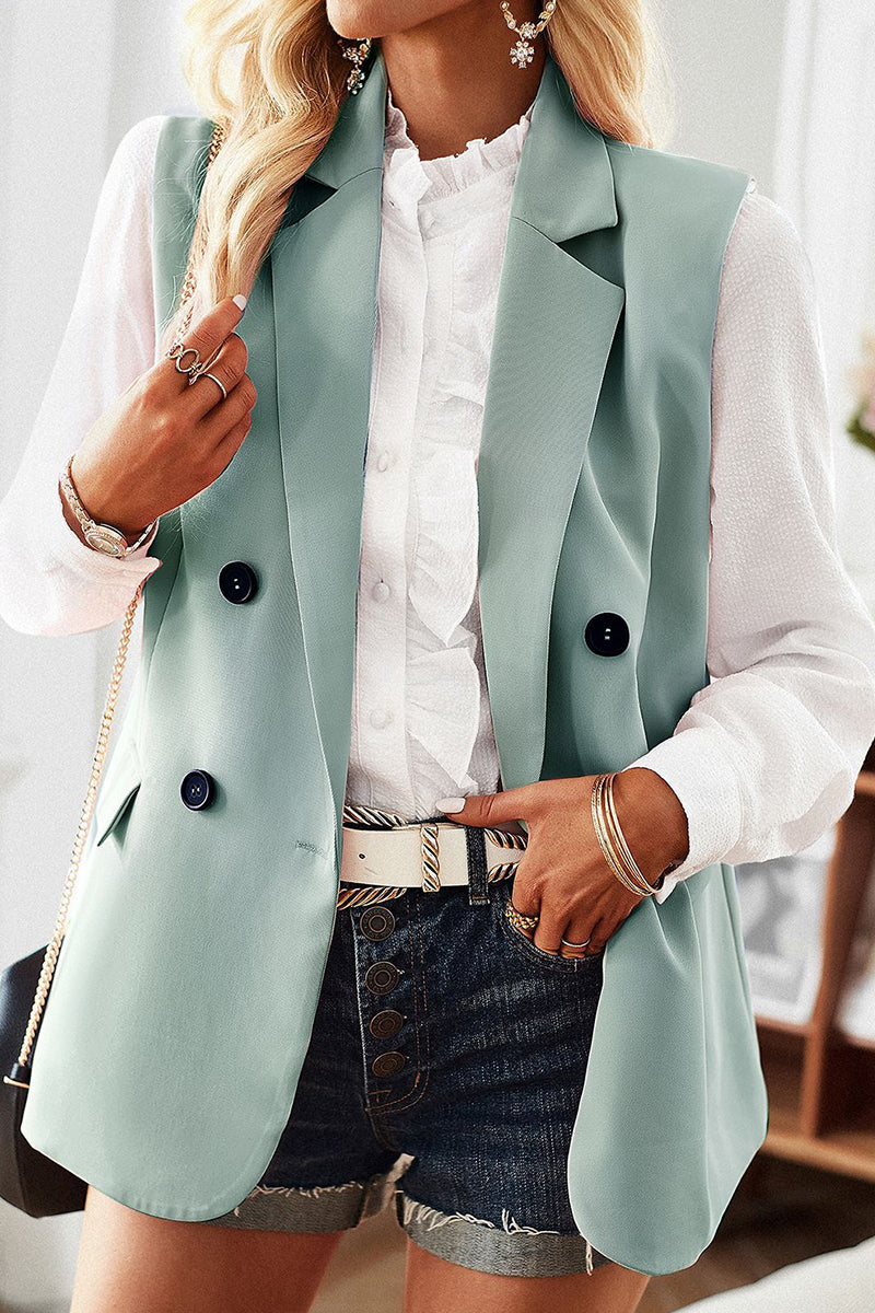 British Style Simplicity Solid Pocket Buttons Turn-back Collar Tops(4 Colors) - Panekey