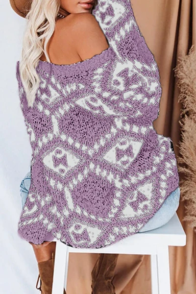 Casual Geometric Split Joint Contrast V Neck Tops(4 Colors) - Panekey