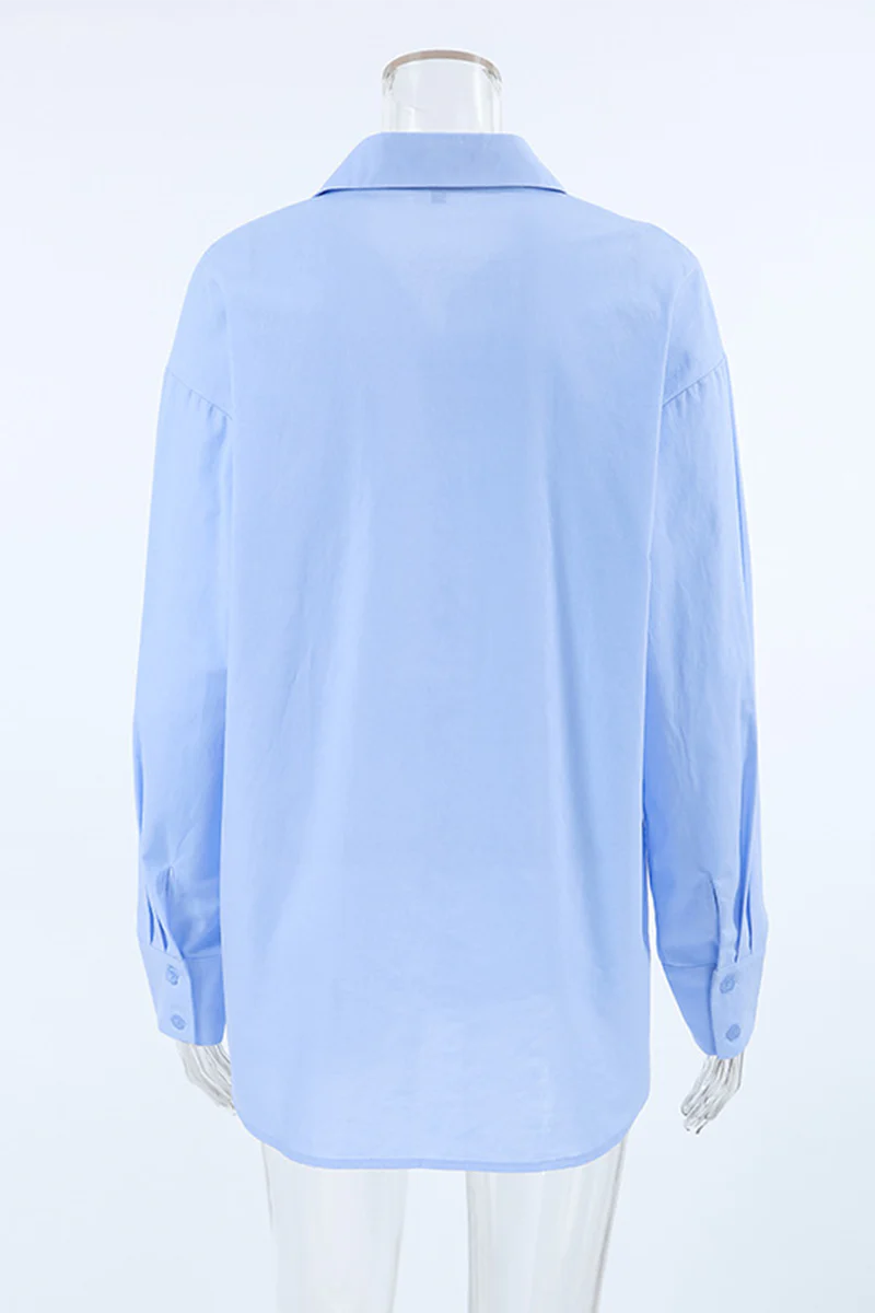 Casual Daily Buttons Turndown Collar Blouses - Panekey