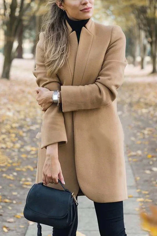 Casual Long Sleeve Regular Sleeve Solid Coats(6 Colors) - Panekey