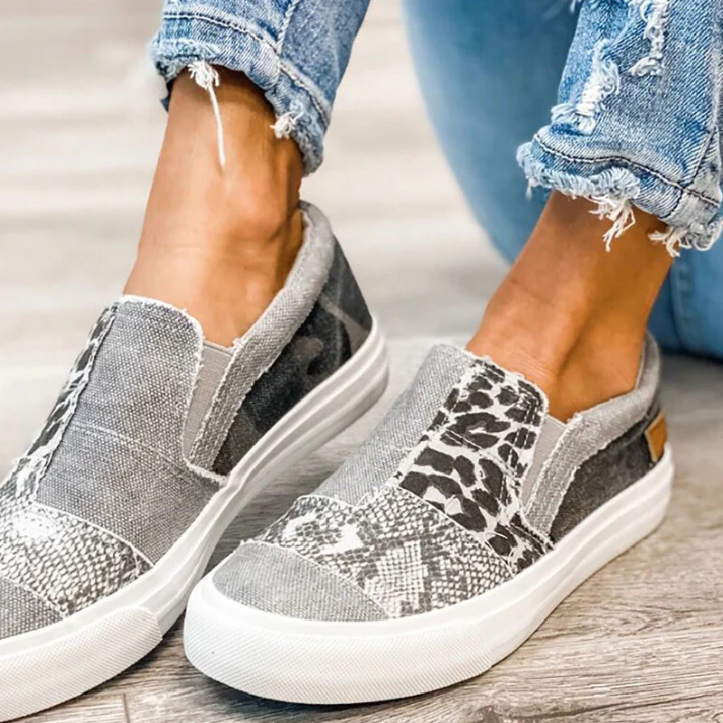 Casual Daily Patchwork Printing Round Comfortable Out Door Flats Shoes - Panekey