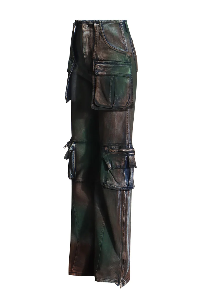 Casual Patchwork Pocket High Waist Straight Denim Jeans - Panekey