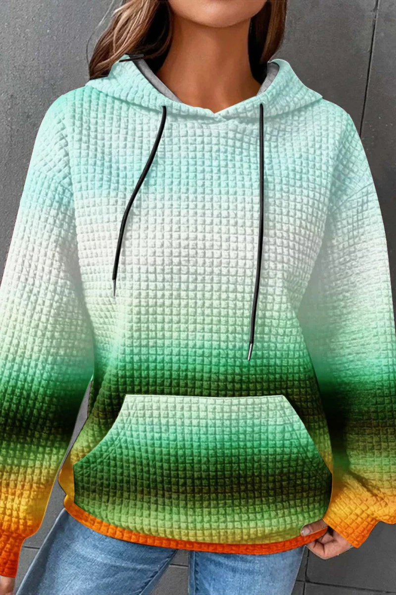 Casual Gradient Print Basic Hooded Sweats(7 Colors) - Panekey