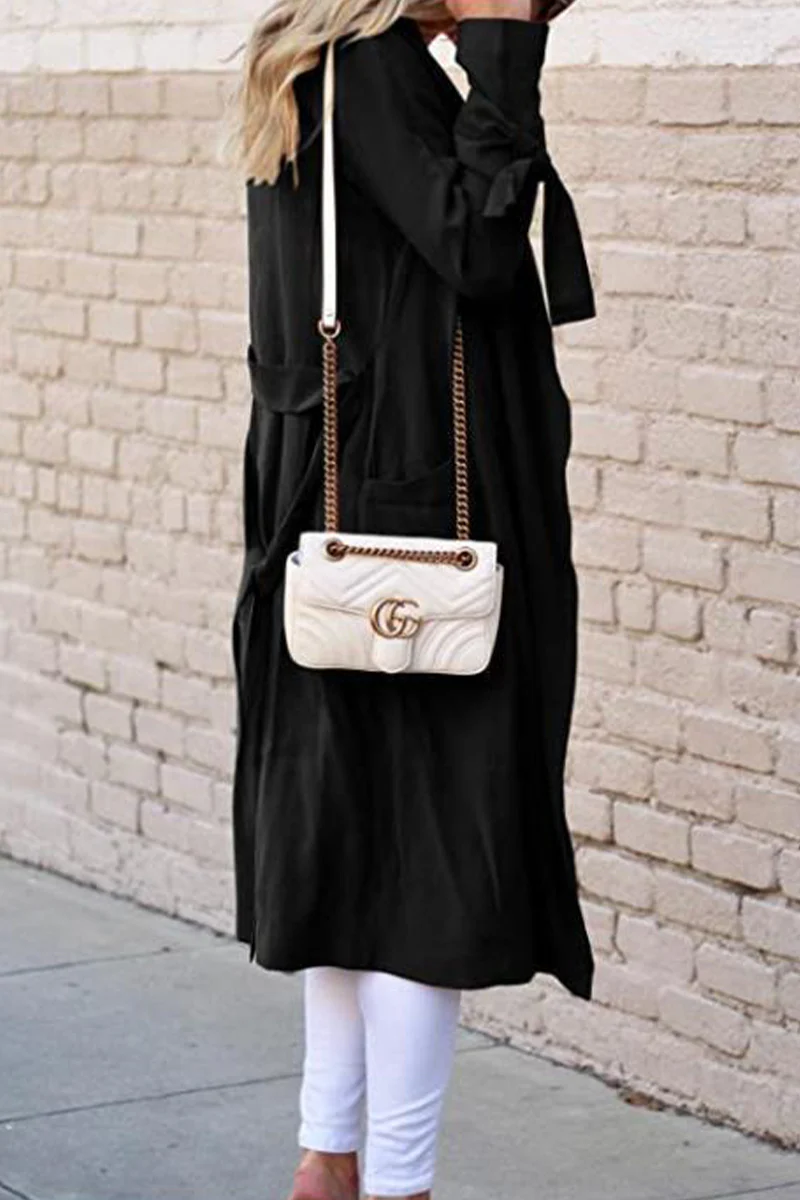 British Style Solid Frenulum Outerwear - Panekey