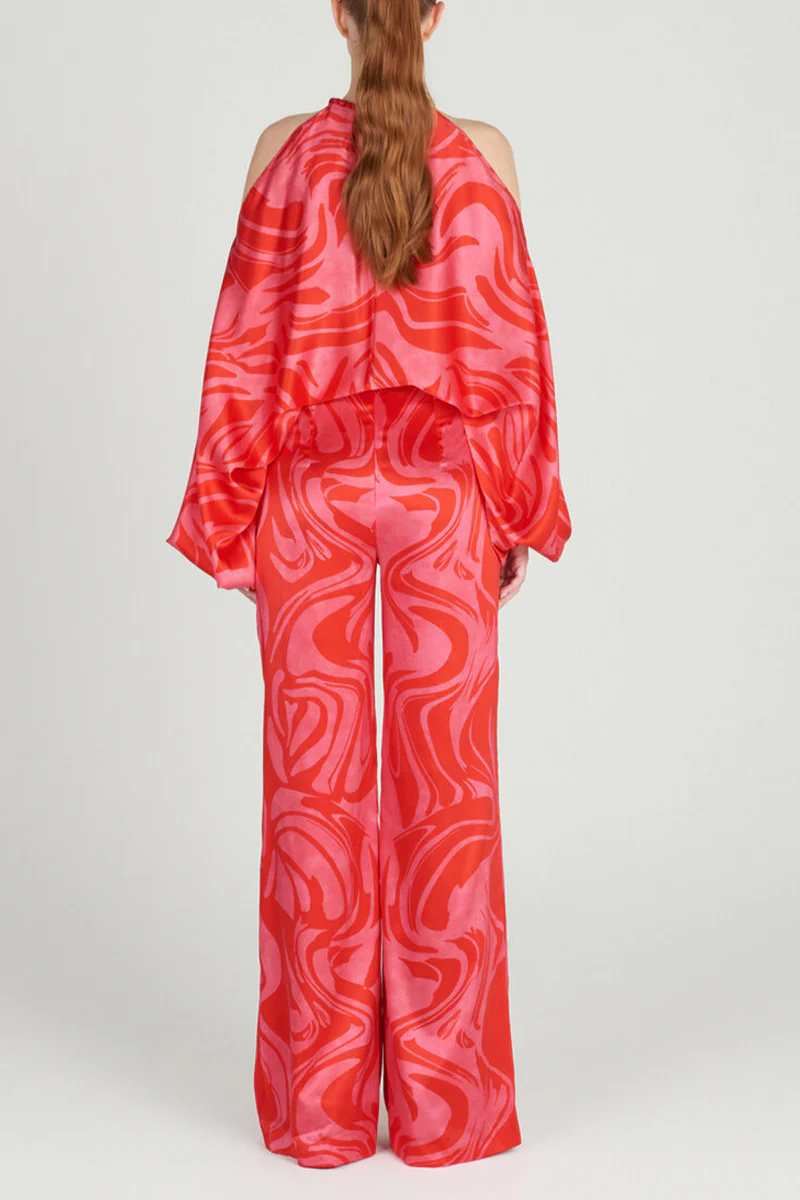 Casual Elegant Print Patchwork Off the Shoulder Long Sleeve Two Pieces(11 Colors) - Panekey