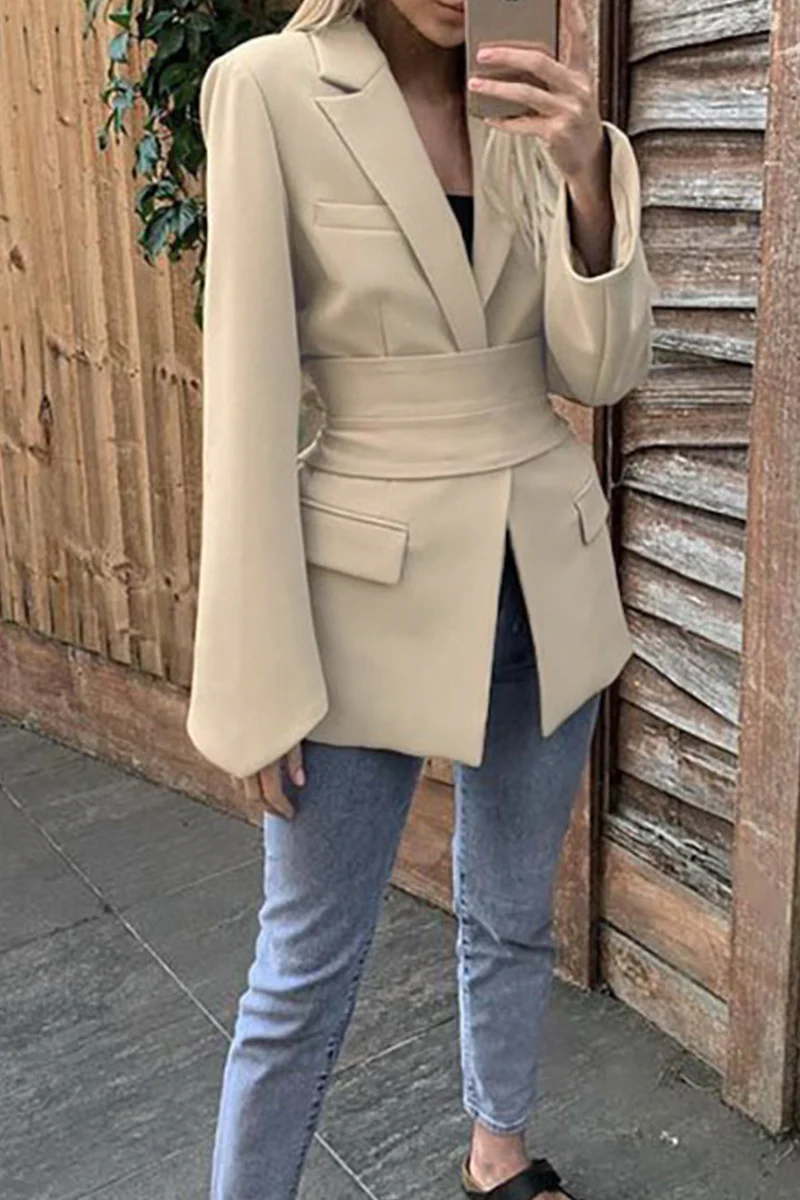 Casual Daily Patchwork Turn-back Collar Outerwear(4 Colors) - Panekey