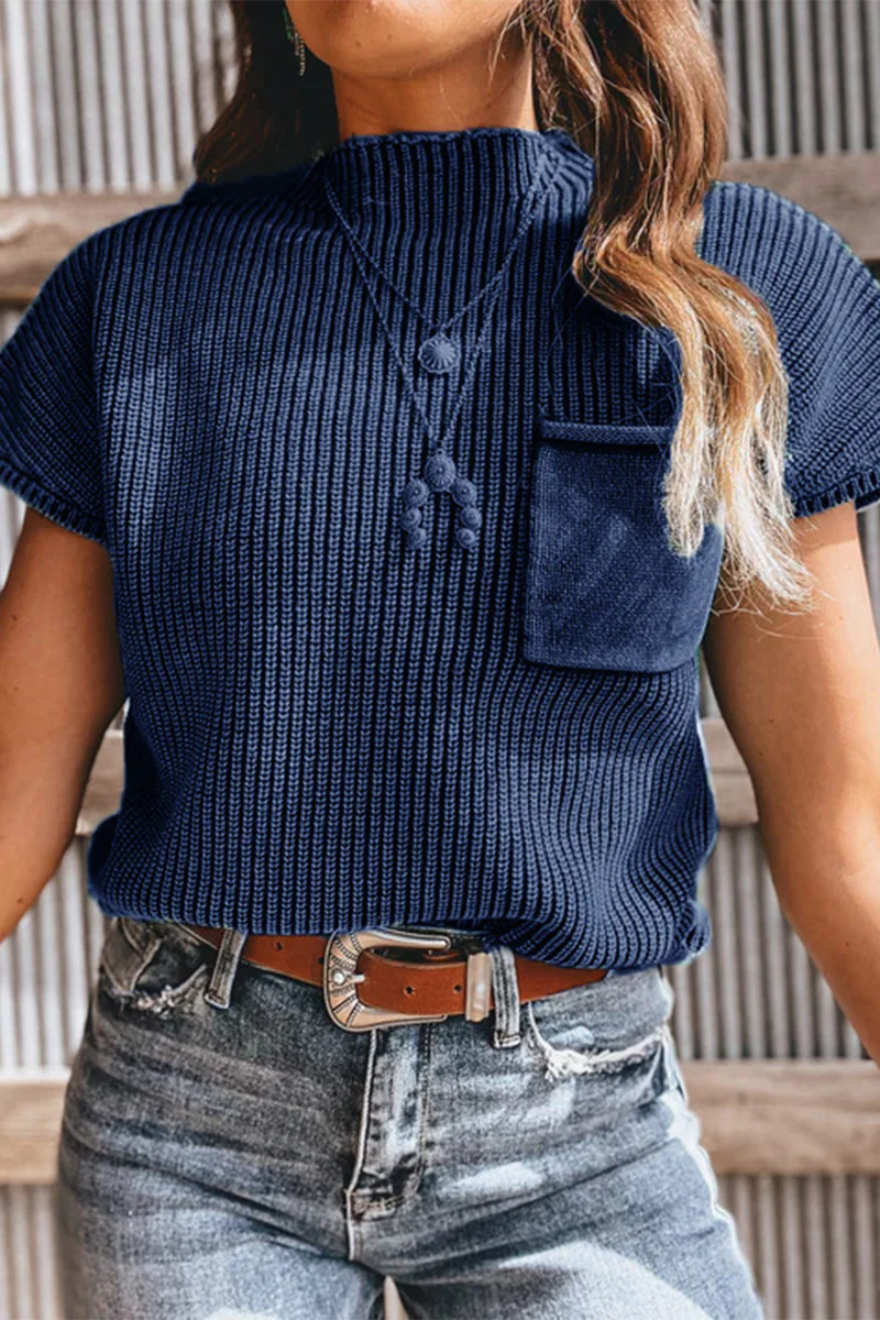 Casual Pocket Half A Turtleneck Sweaters(9 Colors) - Panekey