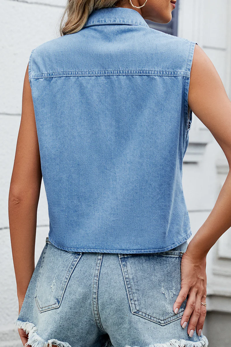 Casual Lace Up Buttons Turndown Collar Blouses - Panekey