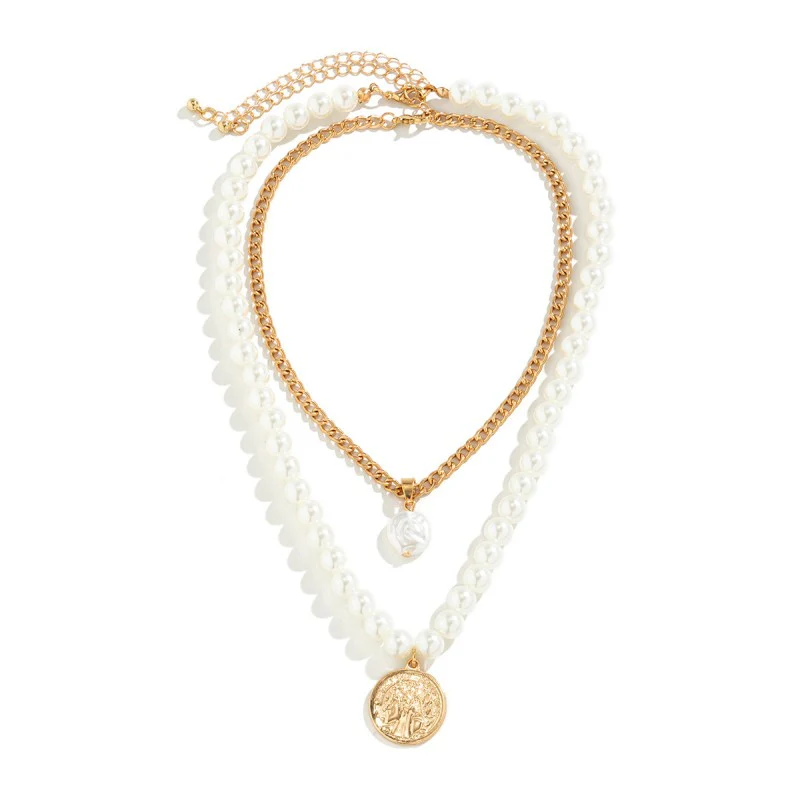 Casual Geometric Patchwork Pearl Necklaces - Panekey