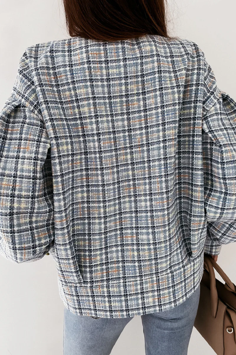 Casual Plaid Patchwork Turndown Collar Outerwear(3 Colors) - Panekey