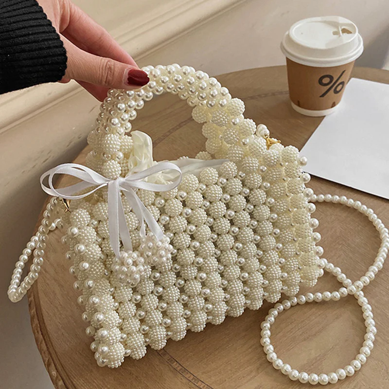 Casual Daily Solid Patchwork Pearl Weave Bags - Panekey