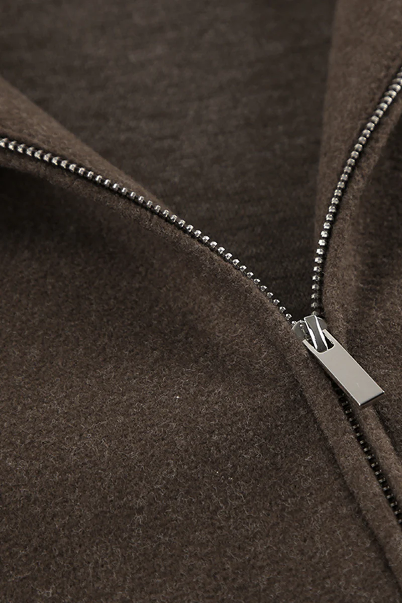 Casual Daily Zipper Gross Turndown Collar Outerwear - Panekey