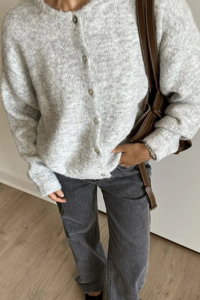 Casual Buttons O Neck Outerwear(5 Colors) - Panekey