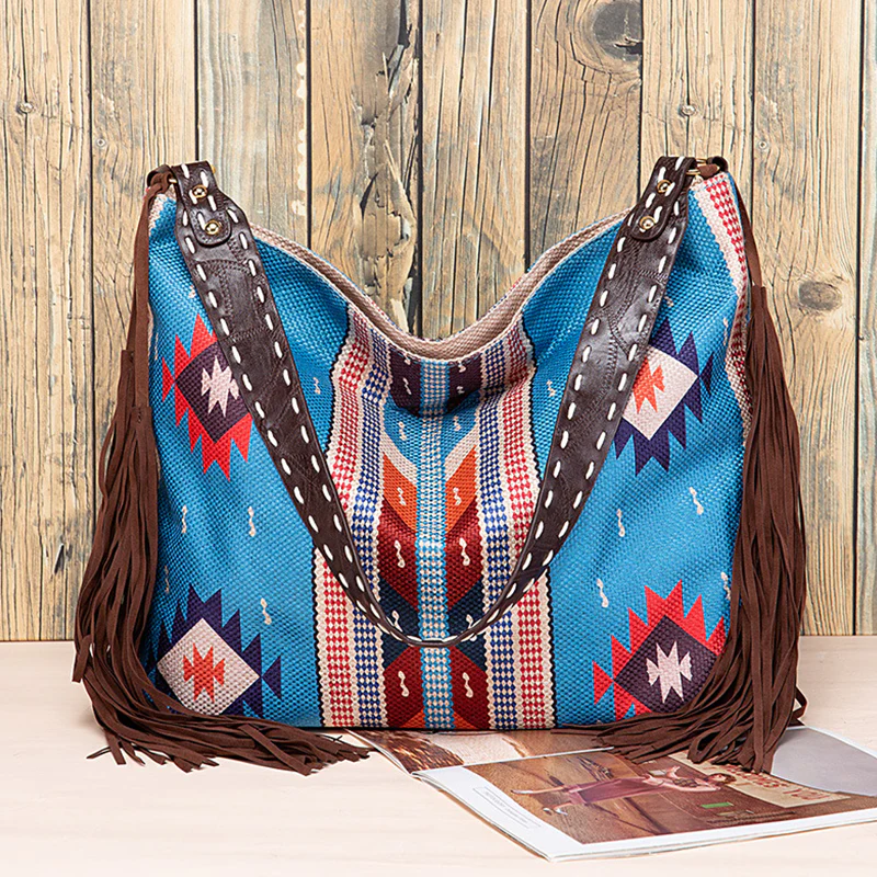 Casual College Color Block Tassel Bags - Panekey