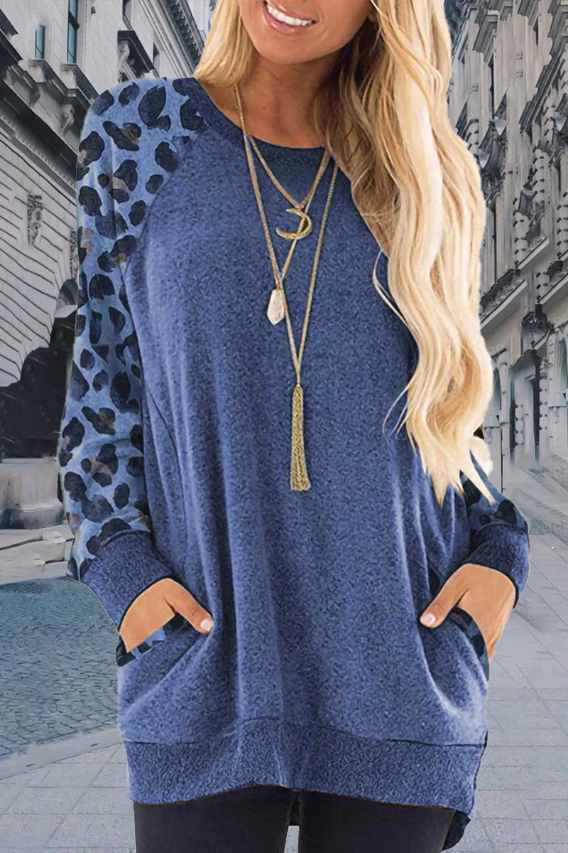 Casual Elegant Solid Contrast O Neck Tops - Panekey