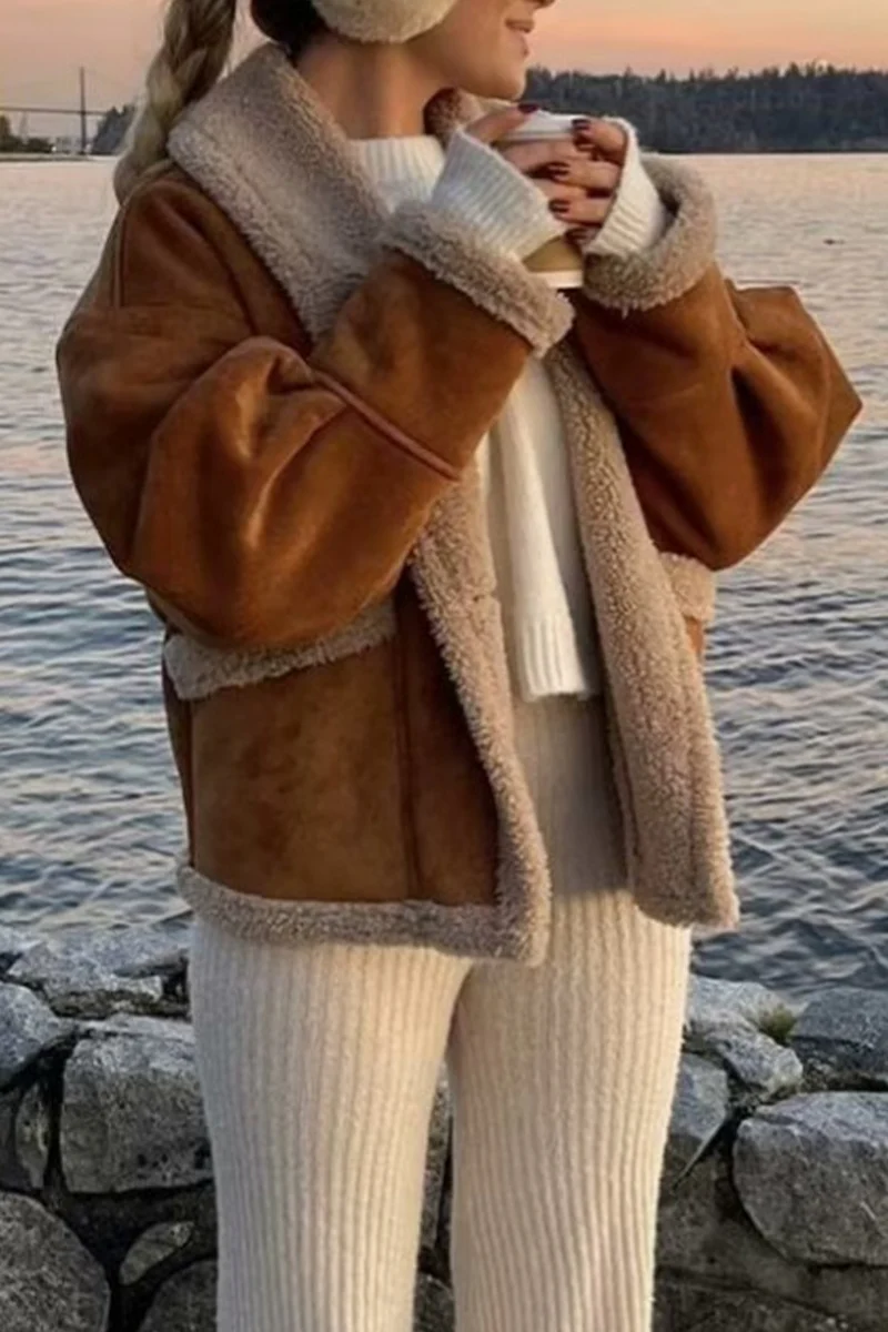 Casual Daily Pocket Buttons Turndown Collar Outerwear - Panekey