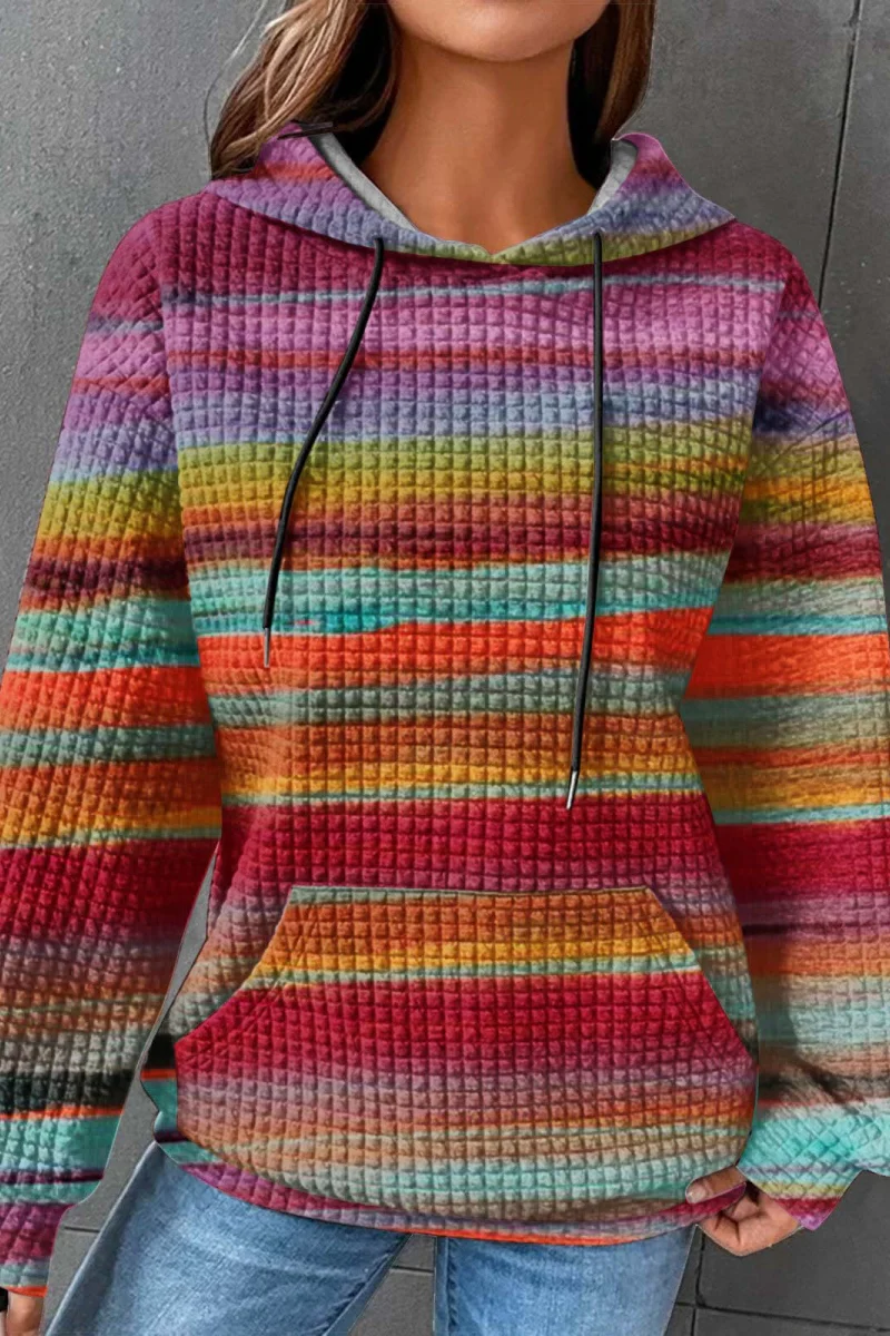 Casual Gradient Print Basic Hooded Sweats(7 Colors) - Panekey